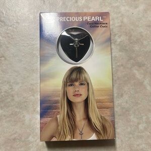 Precious pearl cross necklace collier croix